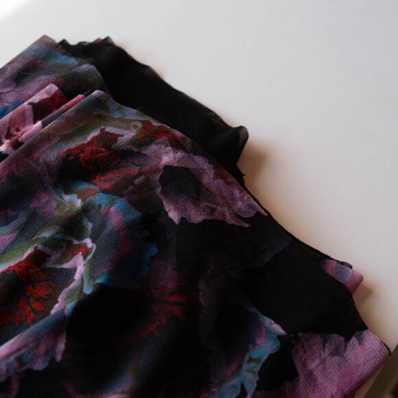 Fuzzi Purple Floral One Shoulder Tulle Gown Size M - Picture 8 of 9